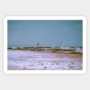 Beach of a Snow Storm Sticker